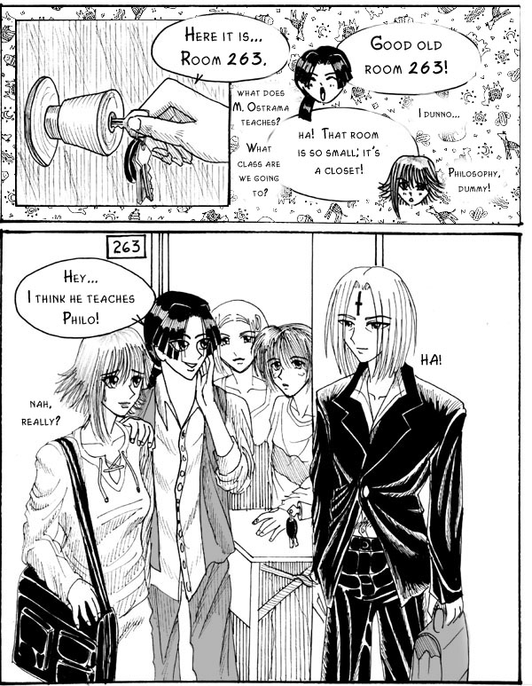woohoo, look at Anouk's face!!  my god he's ugly on this page ^_^;;;;  *pooooop* there!  a brand new schoolbag for Coloa o_o;